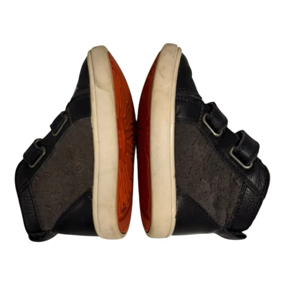 UGG Rennon II Size 7 Leather High Top Shoes Navy Blue Lined Toddler Boys Kids